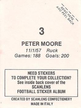 1984 Scanlens VFL Stickers #3 Peter Moore Back